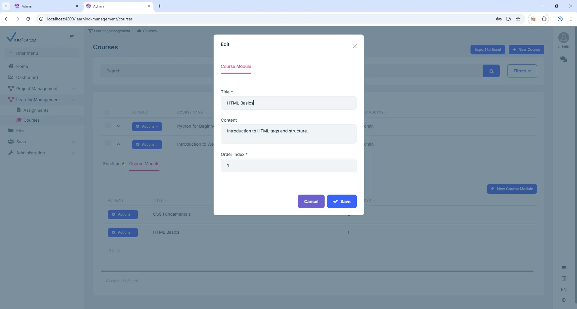 User enrollment vineforce image