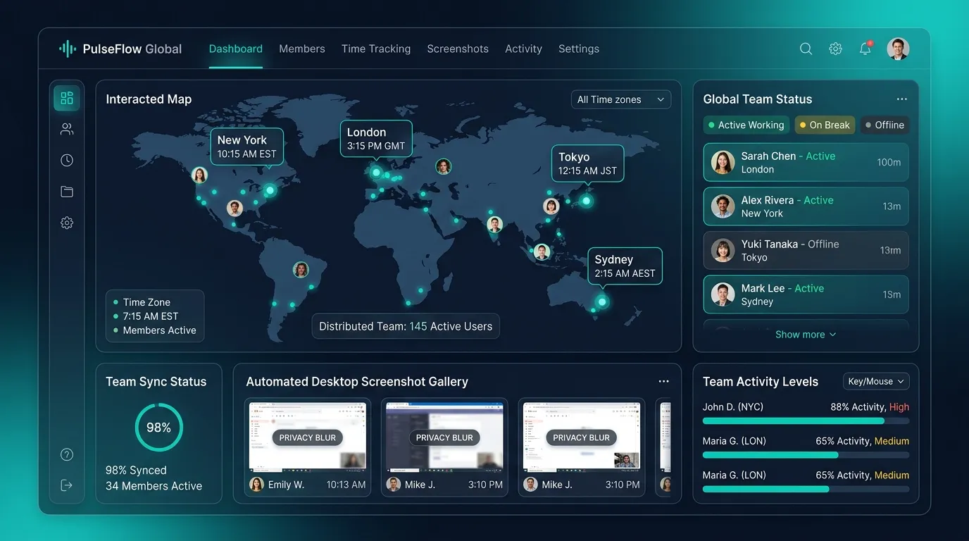 Vineforce Teams remote team dashboard overview