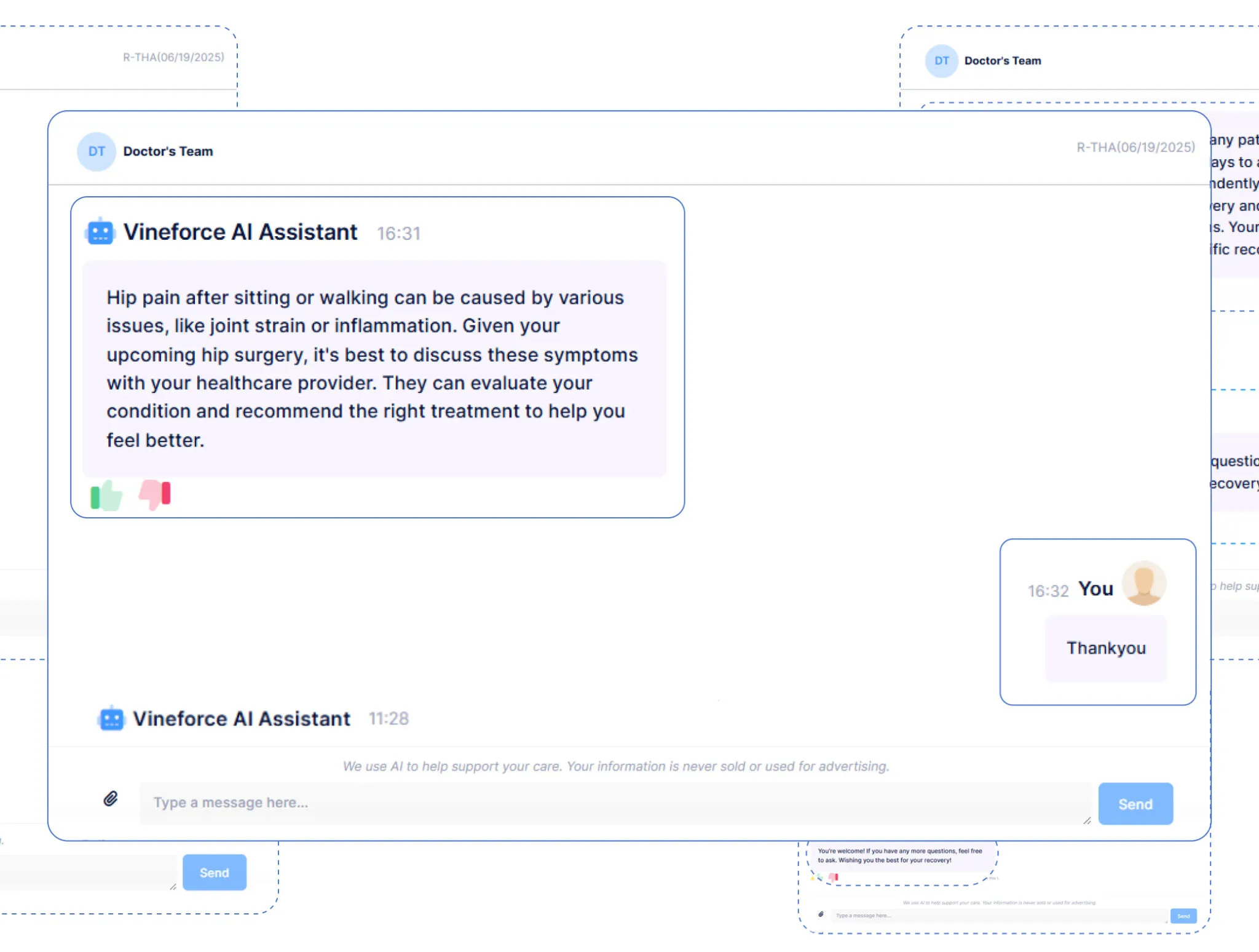 Patient invitation and identity verification in Vineforce healthcare chatbot
