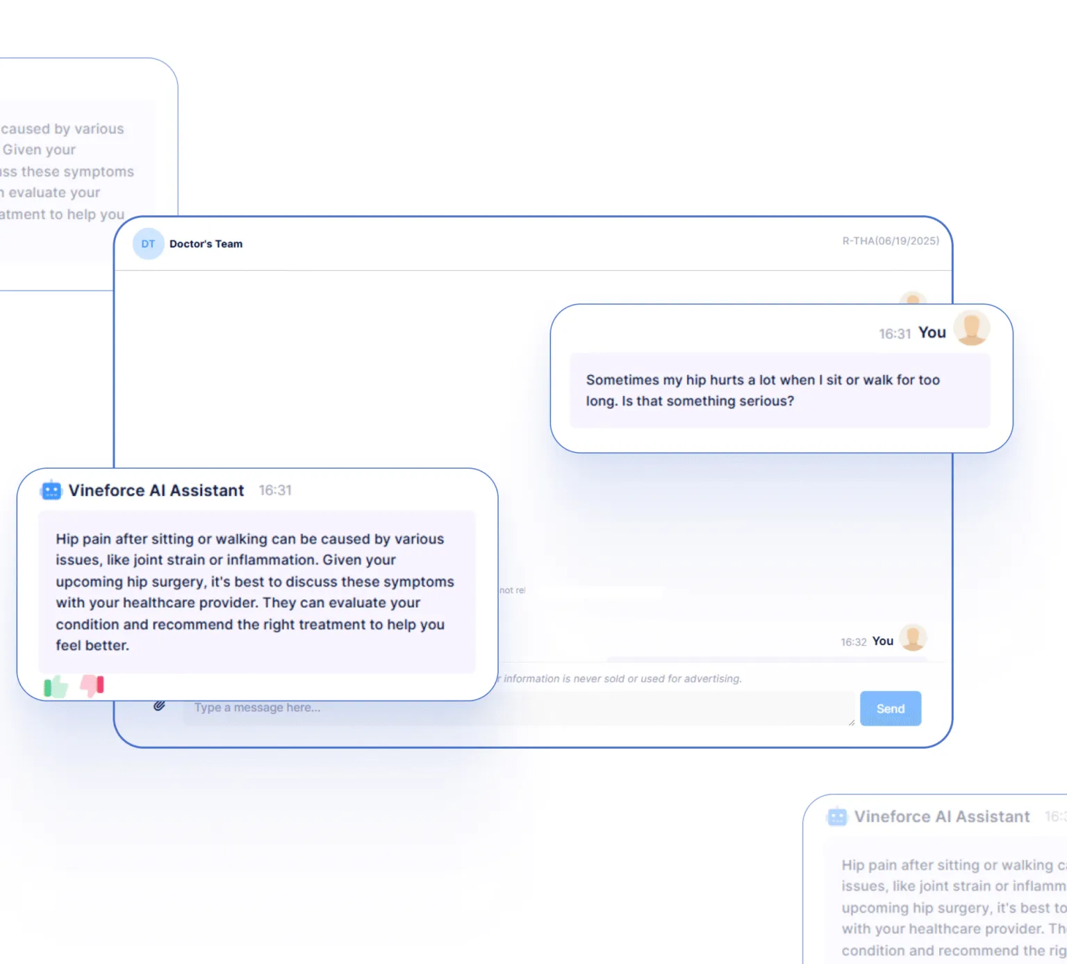 AI and human chat routing in Vineforce healthcare chatbot