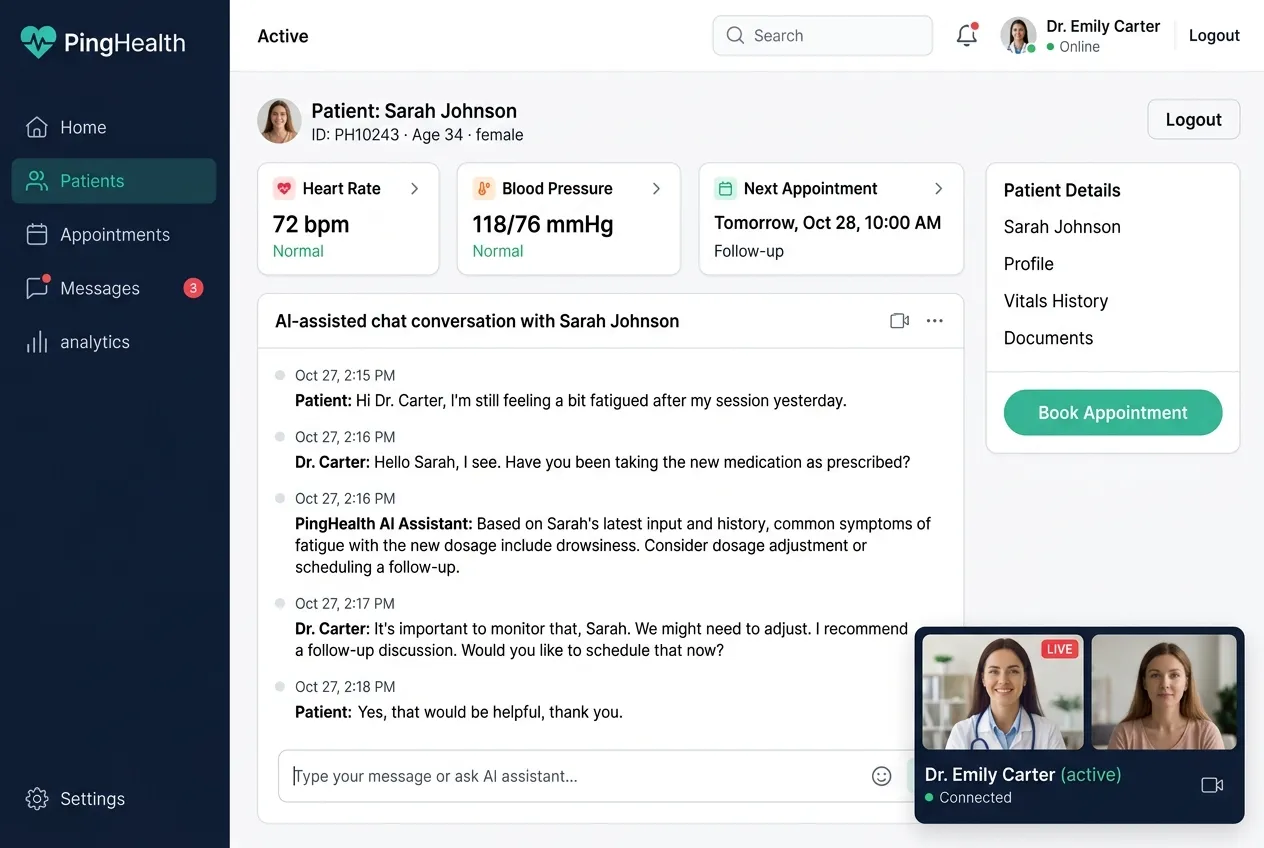 Vineforce AI Telehealth Platform Powered by PingHealth